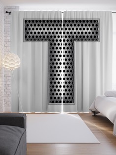 Шторы с фотопечатью "Алюминиевая t" из сатена, 290х265 см Joy Arty