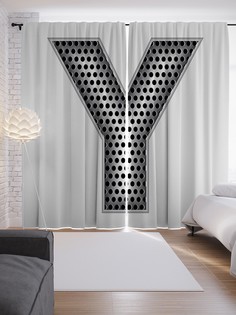Шторы с фотопечатью "Алюминиевая y" из сатена, 290х265 см Joy Arty