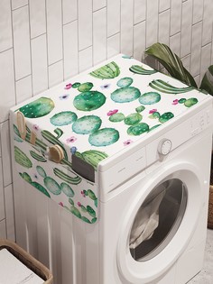 Органайзер "Кактус акварелью" на стиральную машину, 45x120 см Ambesonne