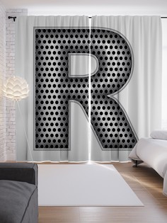 Шторы с фотопечатью "Алюминиевая r" из сатена, 290х265 см Joy Arty