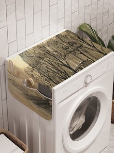 Органайзер "Туманный город" на стиральную машину, 45x120 см Ambesonne