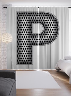 Шторы с фотопечатью "Алюминиевая p" из сатена, 290х265 см Joy Arty