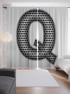 Шторы с фотопечатью "Алюминиевая q" из сатена, 290х265 см Joy Arty
