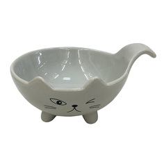 Одинарная миска для кошек и собак Foxie Cat Bowl, керамика, белый, 0.22 л