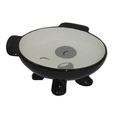 Одинарная миска для кошек и собак Foxie, керамика, черный, 0.2 л