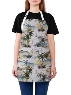 Фартук женский для готовки "Парусник среди скал", универсальный размер Joy Arty
