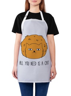 Фартук женский JoyArty для готовки "Все что нужно - это кот", универсальный размер