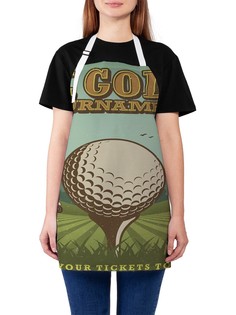Фартук женский JoyArty для готовки "Приглашение на игру в гольф", универсальный размер