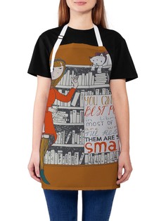 Фартук женский JoyArty для готовки "Умные книги", универсальный размер