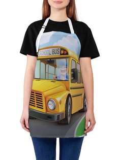 Фартук женский JoyArty для готовки "Веселый водитель школьного автобуса"