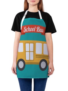 Фартук женский JoyArty для готовки "Профиль школьного автобуса", универсальный размер