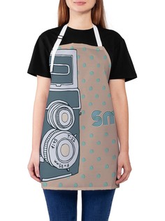 Фартук женский для готовки "Ретро фотоаппарат", универсальный размер Joy Arty