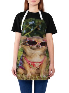 Фартук женский JoyArty для готовки "Собака в очках", универсальный размер