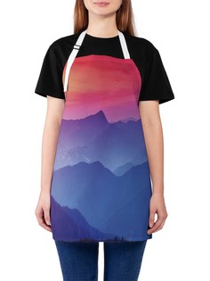 Фартук женский JoyArty для готовки "Солнце над туманными горами", универсальный размер