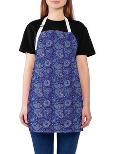 Фартук женский JoyArty для готовки "Аква палитра дамасска", универсальный размер