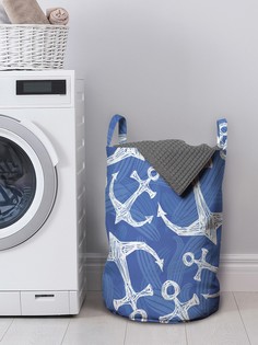 Корзина для хранения вещей JoyArty "Морские узоры с якорями" 35x50 см