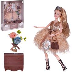 Кукла ABtoys Современный шик с диадемой в золотом платье, 30 см PT-01617