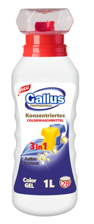 Гель Gallus Professional 3 в 1 для стирки цветных тканей, 1 л