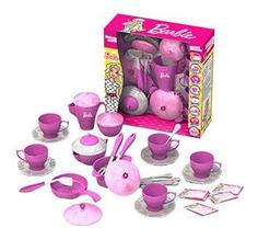 Подарочный набор дет,посуды чайный и кухонный сервиз Barbie, 38 предметов Нордпласт