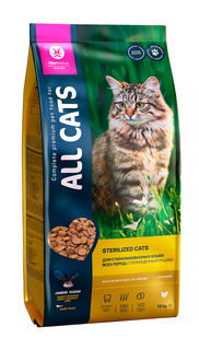 Сухой корм для кошек ALL CATS, курица, 1шт., 13кг