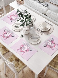 Комплект салфеток JoyArty "Японская маска и веер" для сервировки стола (32х46 см, 4 шт.)