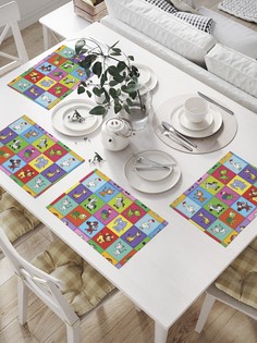 Комплект салфеток JoyArty "Кубики со зверями" для сервировки стола (32х46 см, 4 шт.)