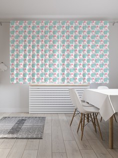 Шторы JoyArty с фотопечатью "Прозрачные квадраты" из сатена, 290х180 см