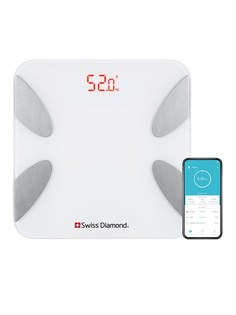 Весы напольные электронные Swiss Diamond SD-SC 003 W mini , умные весы/белый