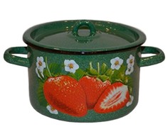 Кастрюля СтальЭмаль Клубника садовая эмалированная 1,5 л