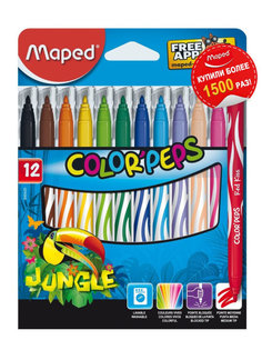 Фломастеры COLORPEPS смываемые 12 цв. MAPED