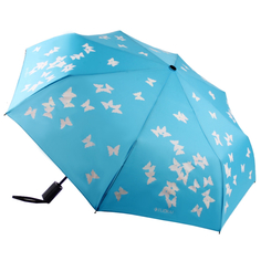 Зонт складной женский автоматический Flioraj 210717 FJ голубой