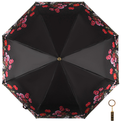 Зонт складной женский автоматический Flioraj 23141 FJ черный