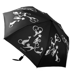 Зонт складной женский автоматический Flioraj 210613 FJ черный