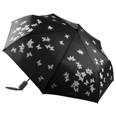 Зонт складной женский автоматический Flioraj 210713 FJ черный