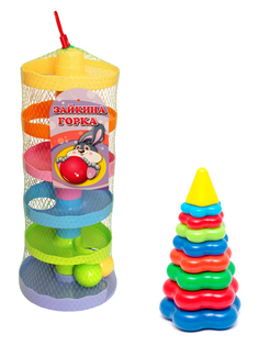 Развивающий набор Биплант Игра "Зайкина горка №2" + Пирамида 15002+40-0045