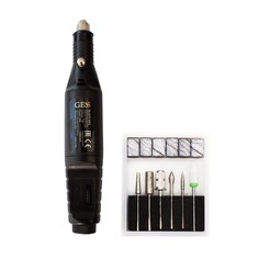 Набор GESS для маникюра и педикюра Black Nail, 6 насадок в комплекте