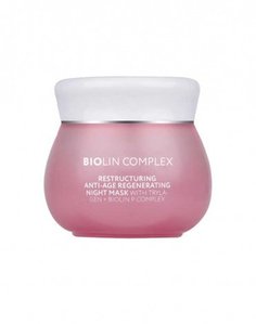 Маска ночная анти эйдж реструктурирующая восстанавливающая Трилаген + Биолин 50 г Beauty Style