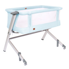 Детская приставная кроватка Nuovita Accanto Dalia (Светло-голубой, серебристый)