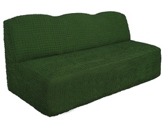 Чехол на трехместный диван без подлокотников и оборки Venera, зеленый
