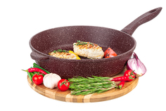 Сковорода - гриль круглая 28 см Elan Gallery ГАРМОНИЯ ВКУСА Рубин, с несъёмной ручкой