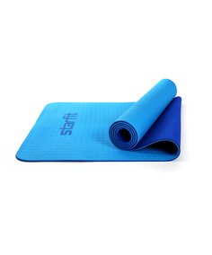Коврик для йоги StarFit FM-201 синий/темно-синий 173 см, 6 мм
