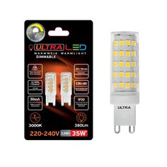 Лампочка светодиодная Ultra Led LED G9 3,5W DIM (блистер 2шт.), диммируемая, 2 шт.
