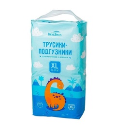 Трусики-подгузники ВкусВилл XL (12-17 кг) 46 шт