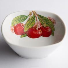 Салатник Дулево Квадратный Вишня, 150 мл., фарфор