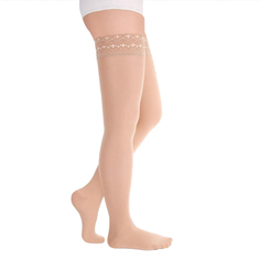 Чулки компрессионные с ажурной резинкой Luomma Idealista ID-301T 1 класс карамель XL