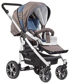 Gesslein Коляска F4 Air+ 2 в1 короб + прогулка, накидка на ножки,коричневый/вкладыш очек