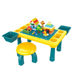 PITUSO Стол для игры с конструктором,в компл.с конструктором300 эл. +1 табурет
