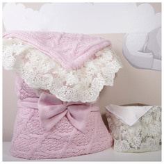 BAMBOLA Комплект на выписку 4 пр ( плед, одеяло, уголок, бант) Розовый Bamboola