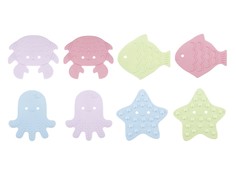 ROXY-KIDS Антискользящие мини-коврики для ванны SEA ANIMALS, SOFT COLORS 8 шт.