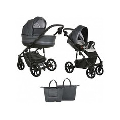 PITUSO Коляска 2 в1 Luna короб+прогулка Кожа/Grey